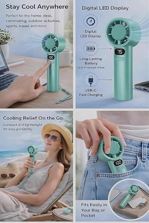 Tekg|Portable Handheld Mist Fan with LED Display