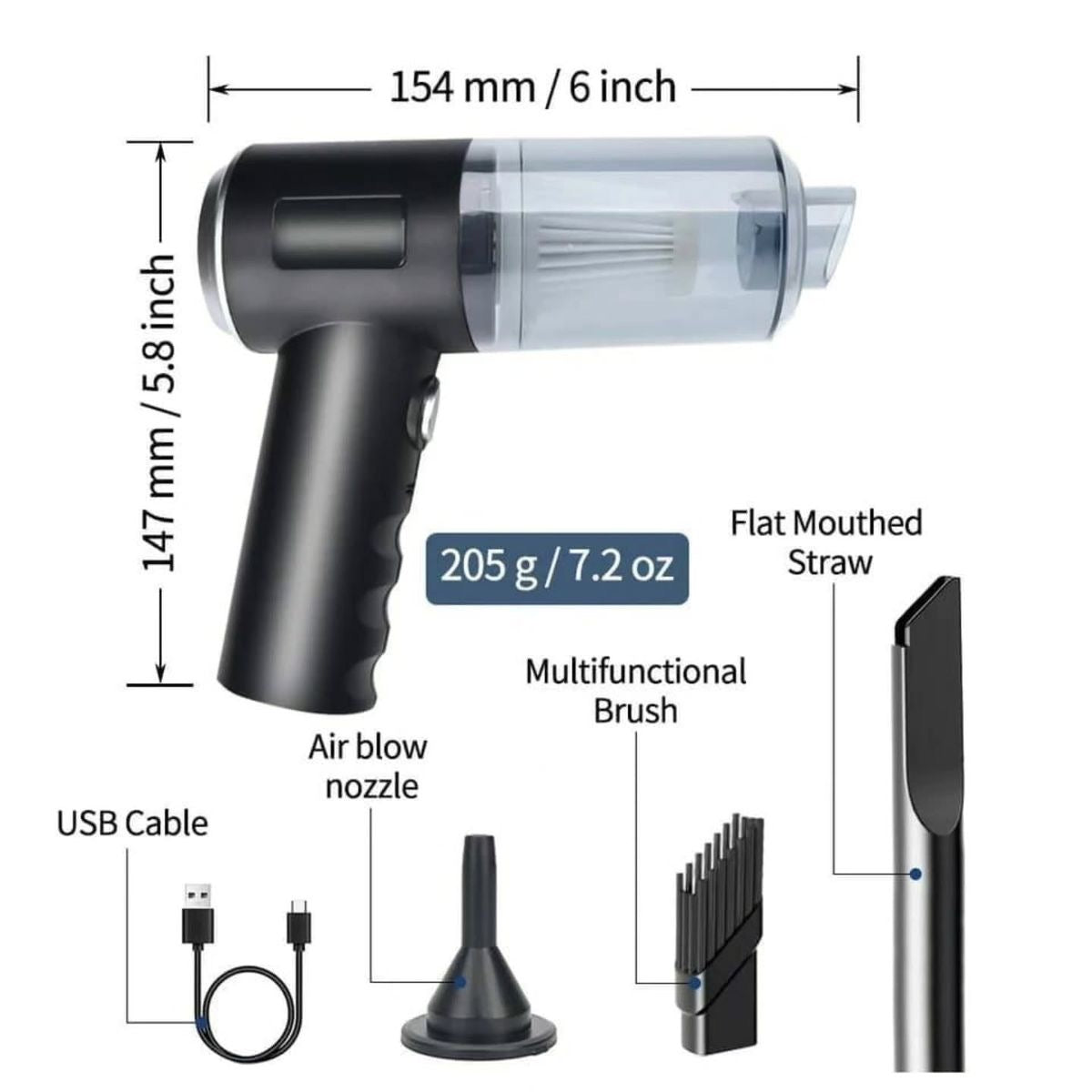 Tekg | 3-in-1 Wireless Car Vacuum Cleaner – High Power Suction, Blower & Washable Filter