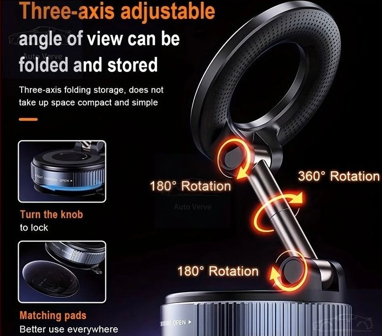 Tekg | Magnetic Car Phone Holder | 360° Rotation Dashboard Mount | Strong Grip Mobile Holder for Car & Content creation