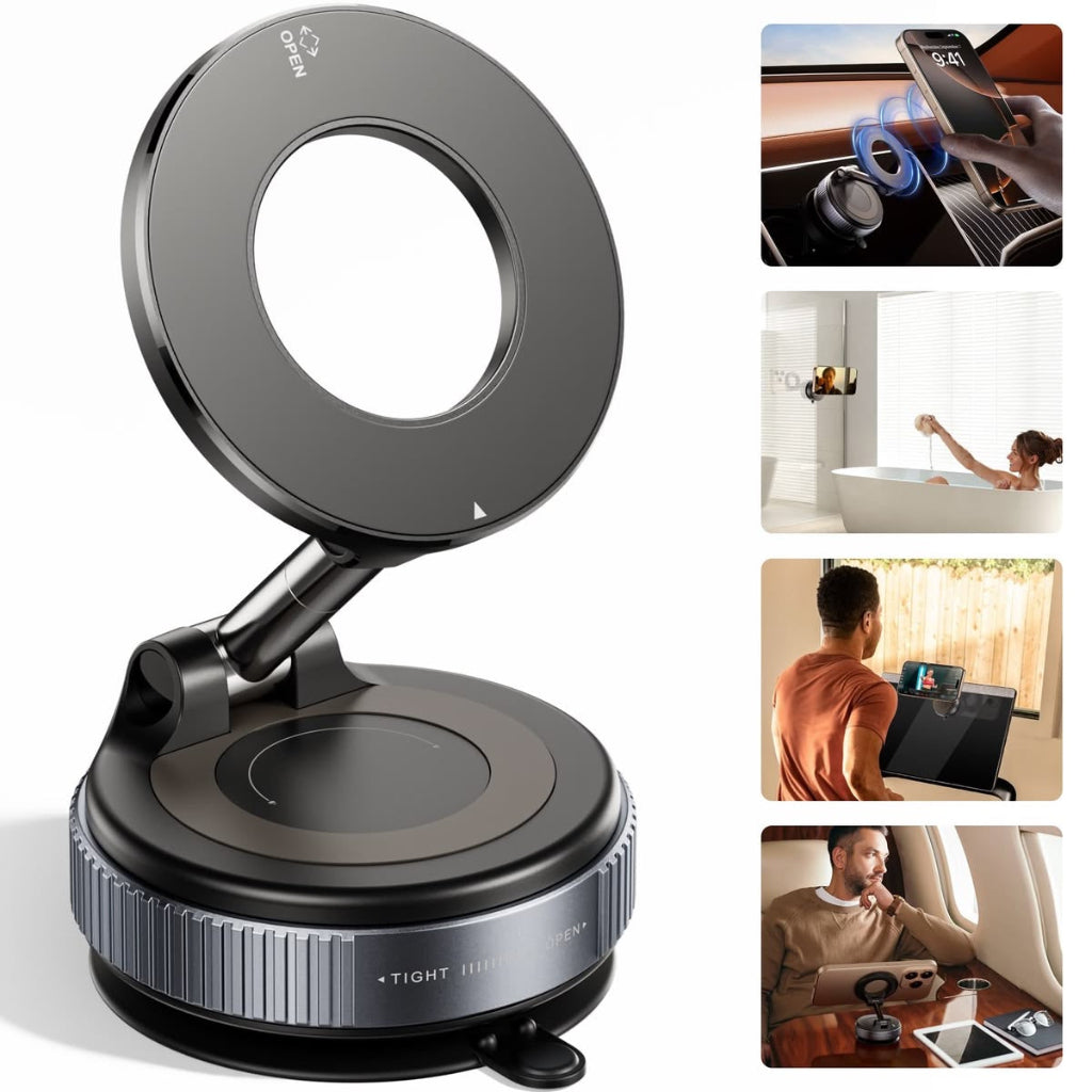 Tekg | Magnetic Car Phone Holder | 360° Rotation Dashboard Mount | Strong Grip Mobile Holder for Car & Content creation